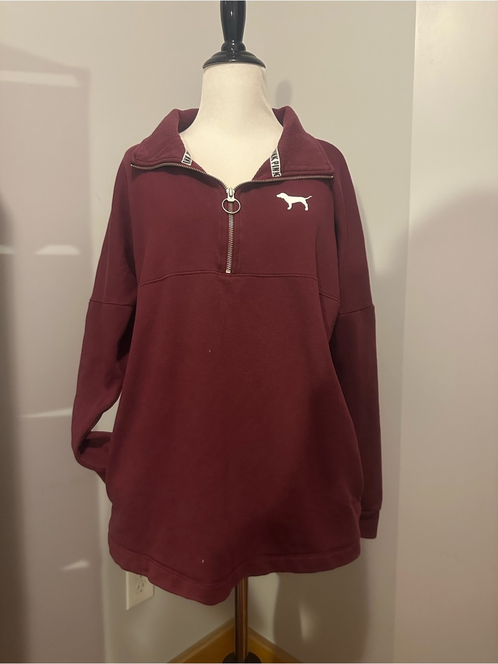 Victoria's Secret Burgundy Half-Zip Pullover